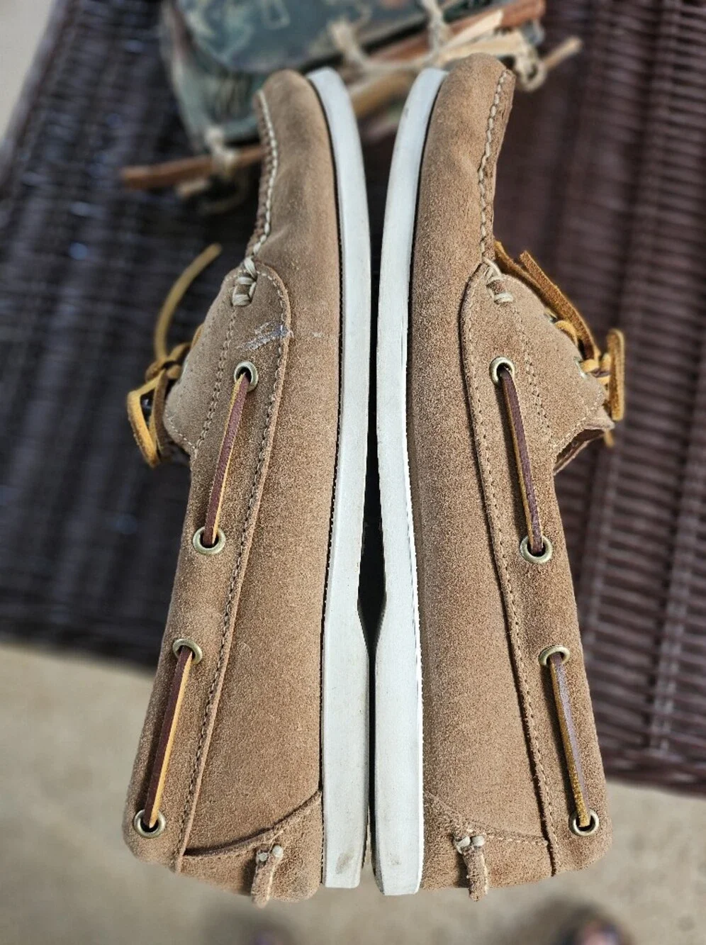 Oak Street Bootmakers Custom Leather Boat Shoe Natural Chromexcel Roughout 12.5